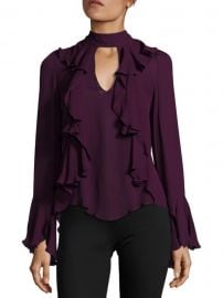 Sia Choker Ruffled Bell-Sleeve Silk Blouse at Saks Fifth Avenue